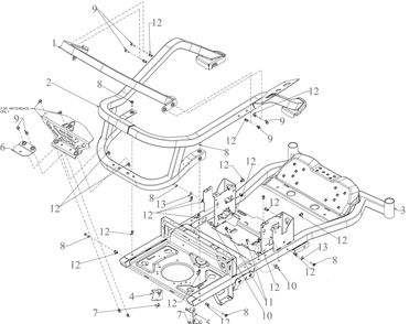 Frame Diagram and Parts List for ZT2-54KW (17RIEACI010)(2020) Cub Cadet Lawn Tractor